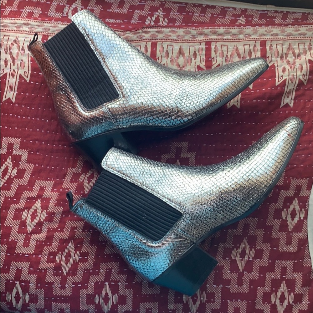 Maje silver Glitter Ankle Booties SZ37